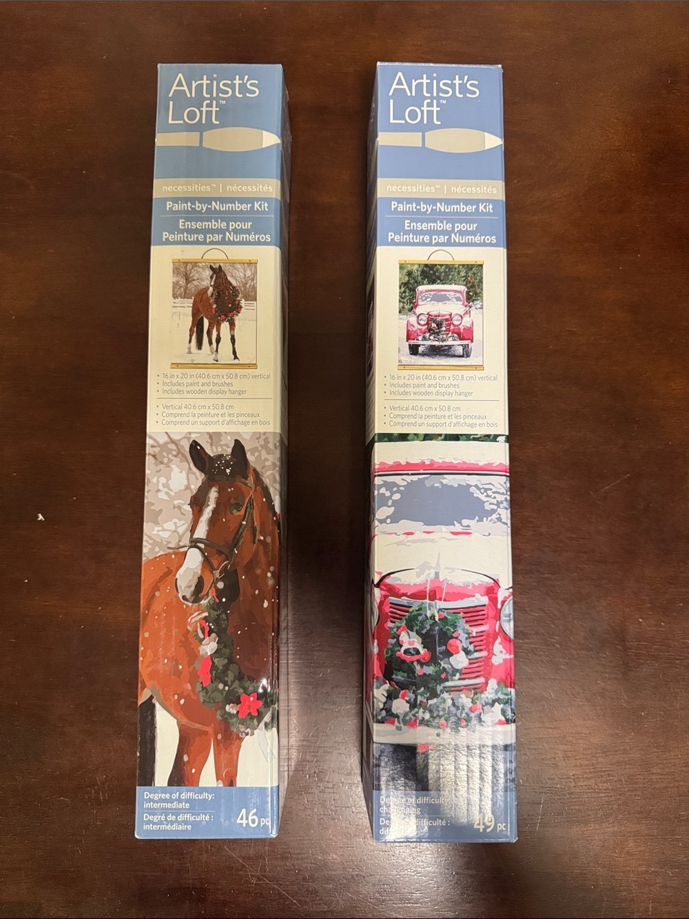 Paint-by-Number Kit - Red & Brown Holiday Designs